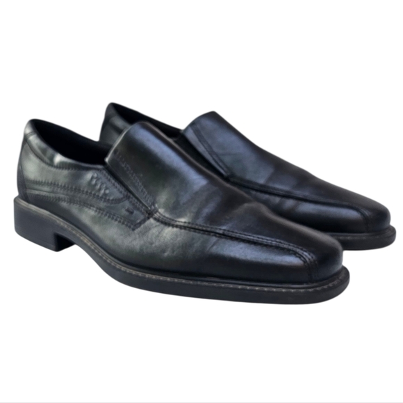 Ecco New Jersey Men's Black Leather Slip-on Loafers - Sizze 42 - Picture 1 of 14